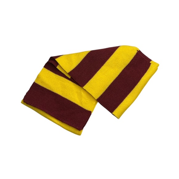 Yellow red striped soft scarf - Picture 2 of 3